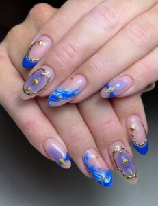 Read more about the article Must Try Blue Almond Nail Designs for a Bold Statement