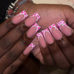 Save These Pink Cow Print French Tip Nails Before Your Next Appointment