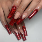 The Hottest Red Glitter Nail Inspo Right Now