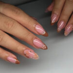 Warm-Toned Almond Nails for a Simple Fall Look